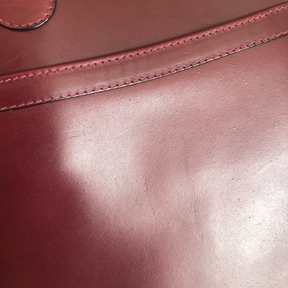 Vintage Mark Cross Italy Burgundy Leather Briefcase w/  Gold Hardware - Picture 4 of 15